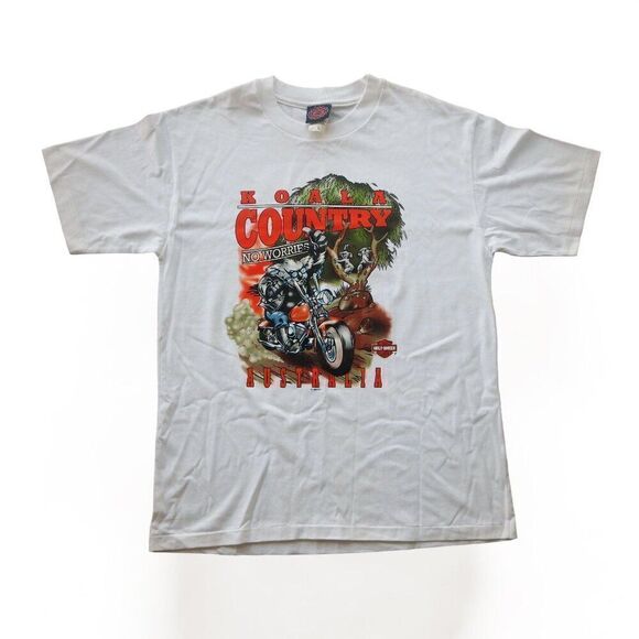 Harley-Davidson Vintage 1999 Morgan & Wacker Australia Short Sleeve Shirt Men's - Picture 1 of 9